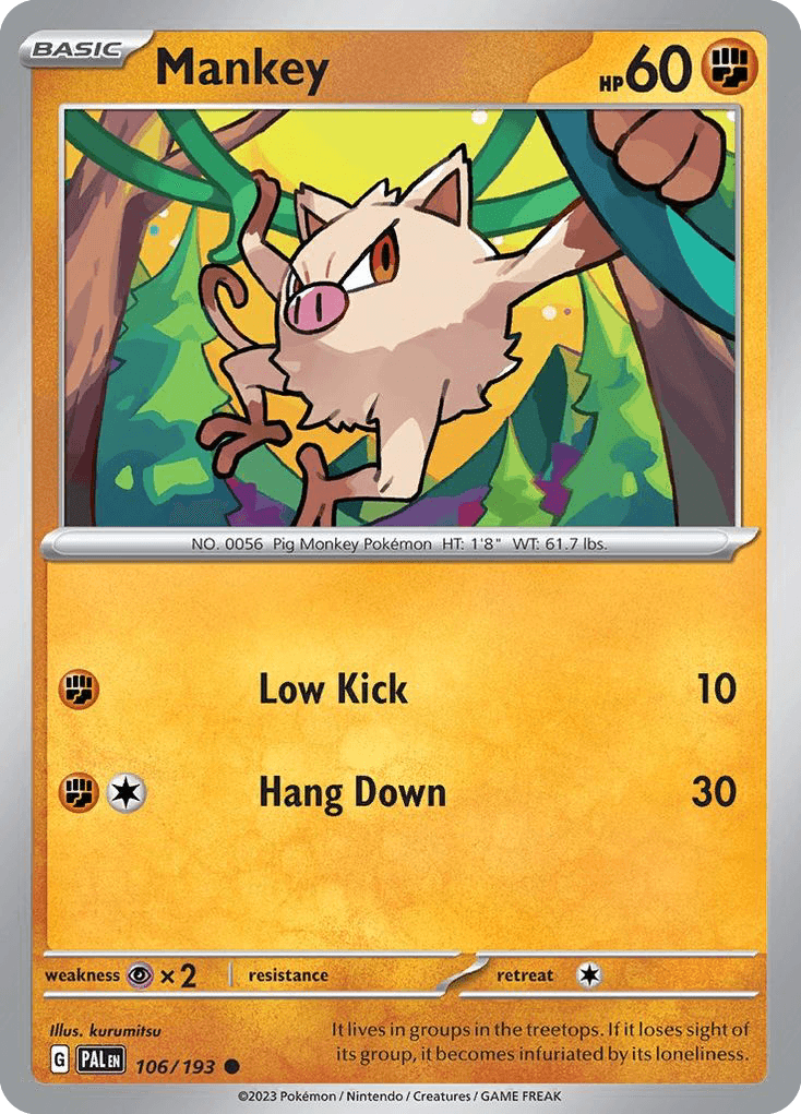 Mankey Pokémon card