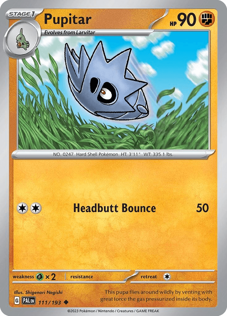 Pupitar Pokémon card