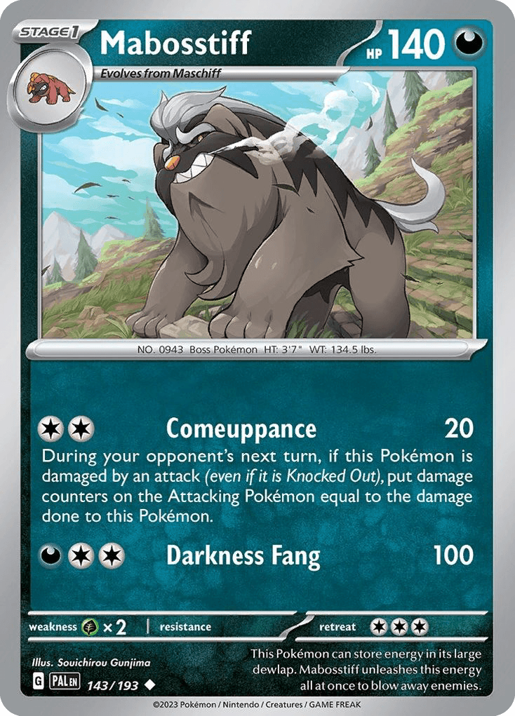 Mabosstiff Pokémon card