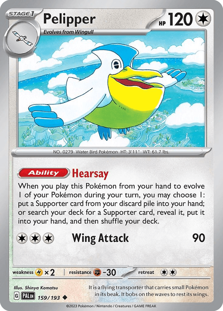 Pelipper Pokémon card