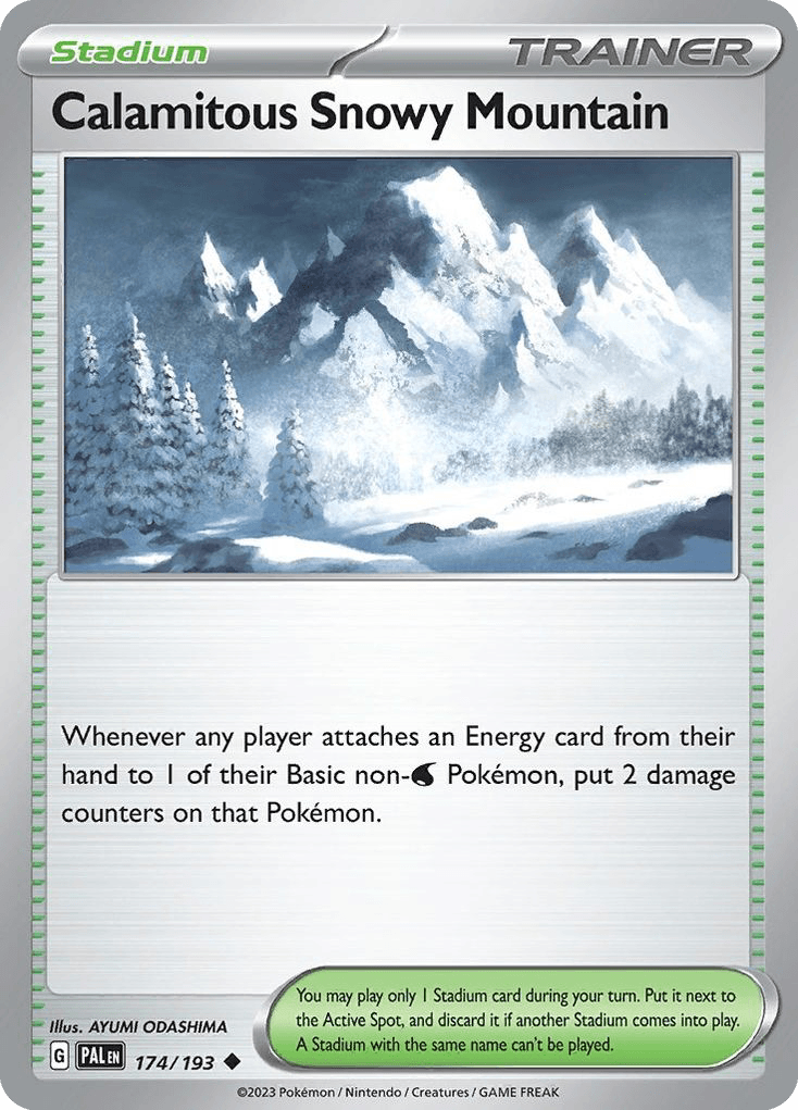 Calamitous Snowy Mountain Pokémon card