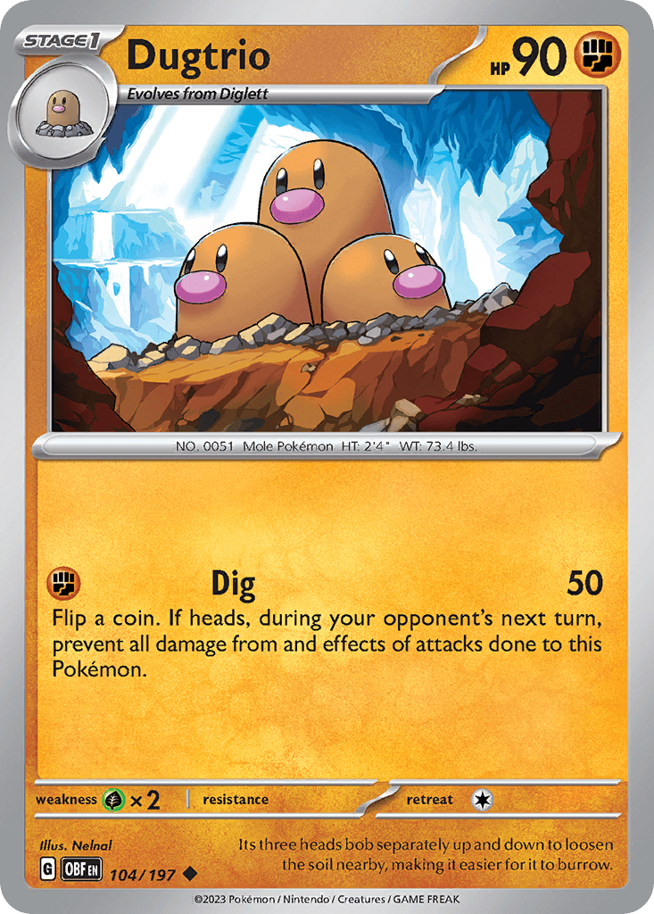 Dugtrio Pokémon card