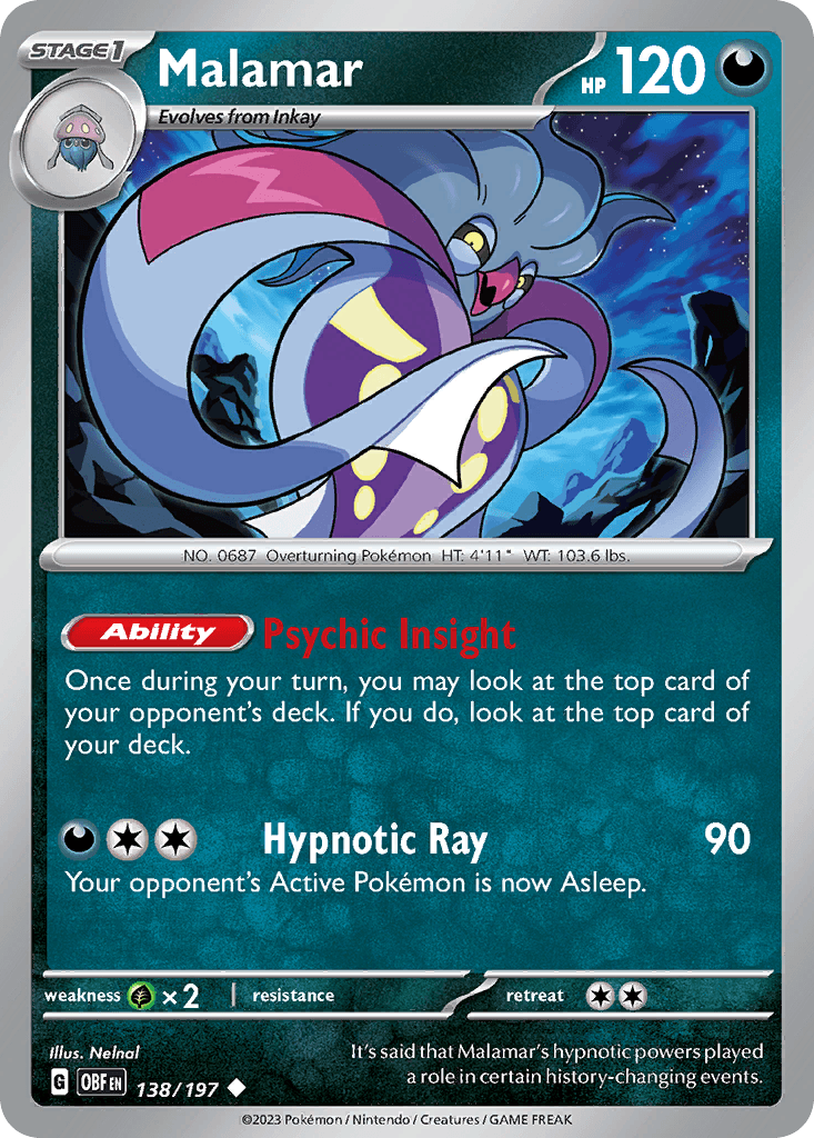 Malamar Pokémon card