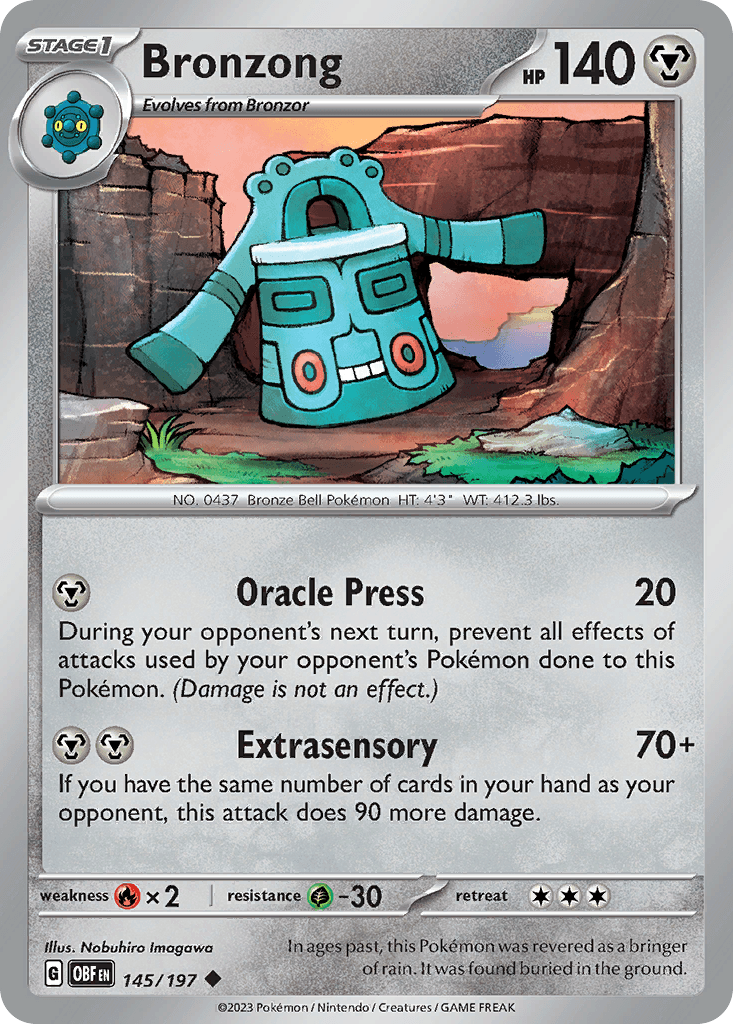 Bronzong Pokémon card