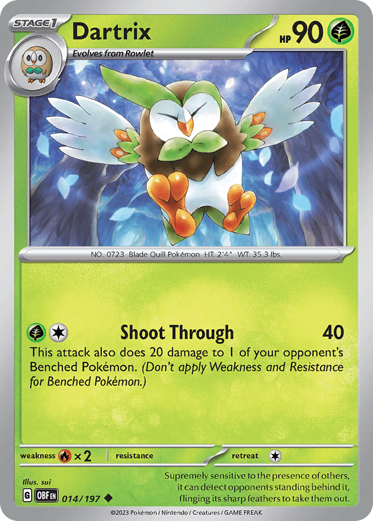 Dartrix Pokémon card