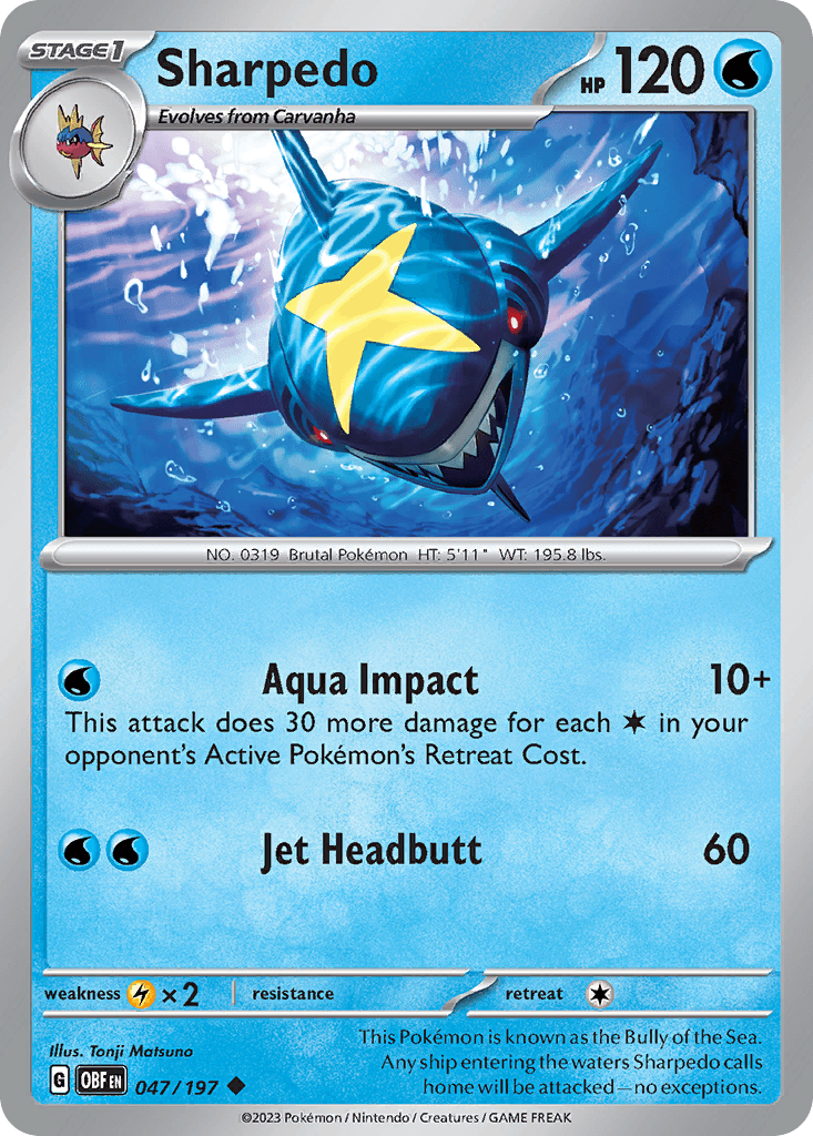 Sharpedo Pokémon card