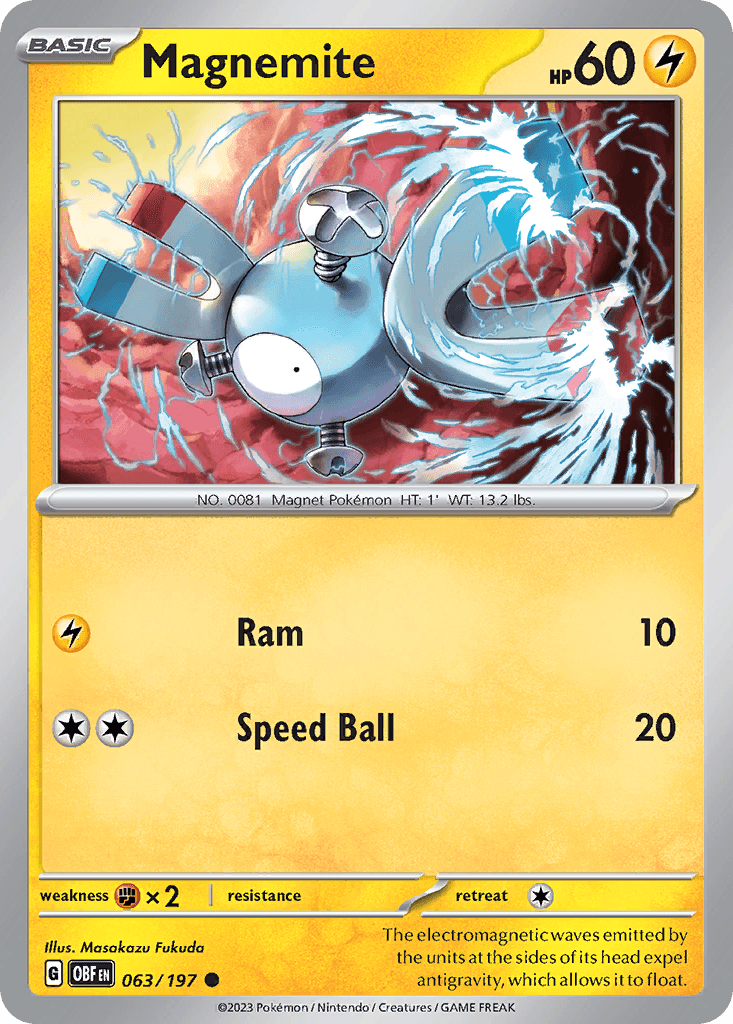 Magnemite illustrated by Masakazu Fukuda
