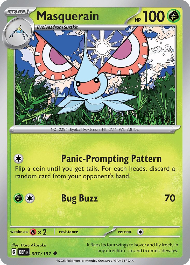 Masquerain Pokémon card