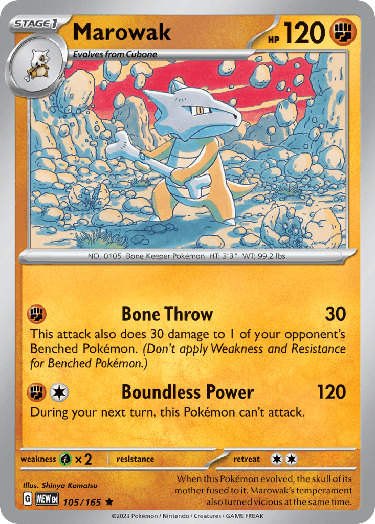 Marowak Pokémon card
