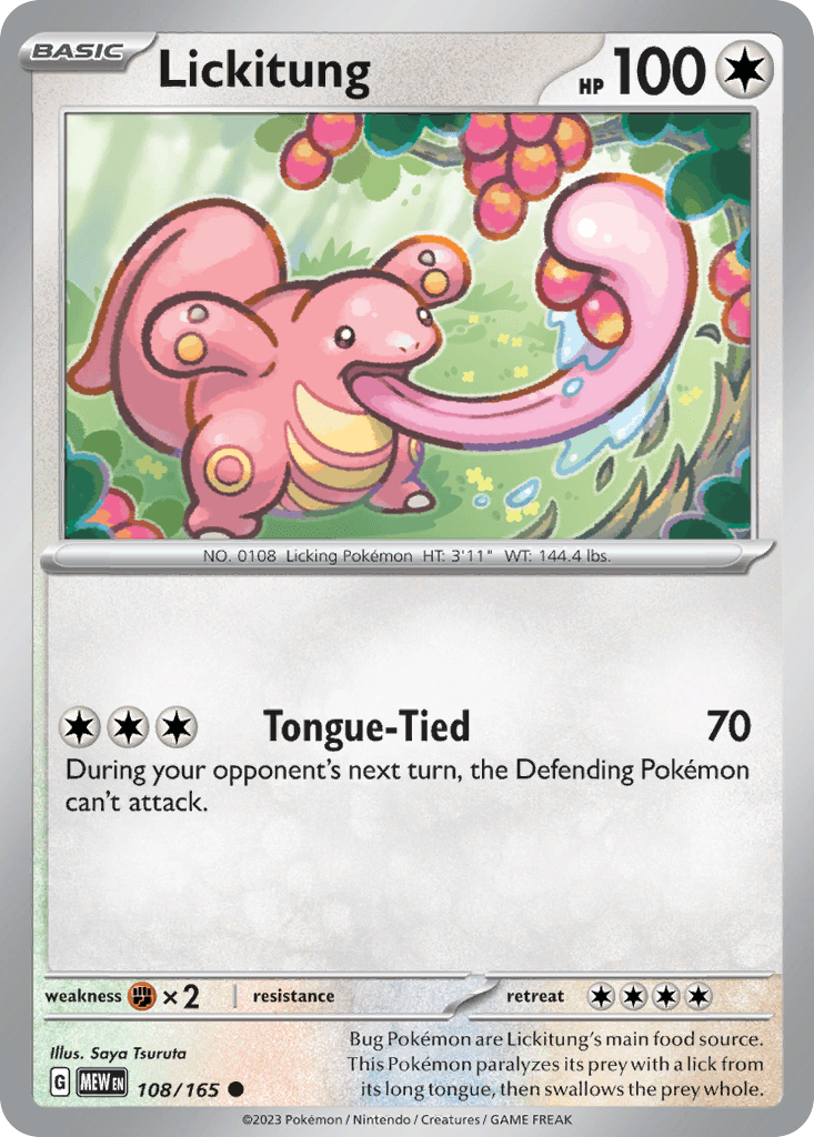 Lickitung Pokémon card