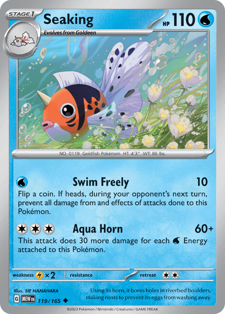 Seaking Pokémon card