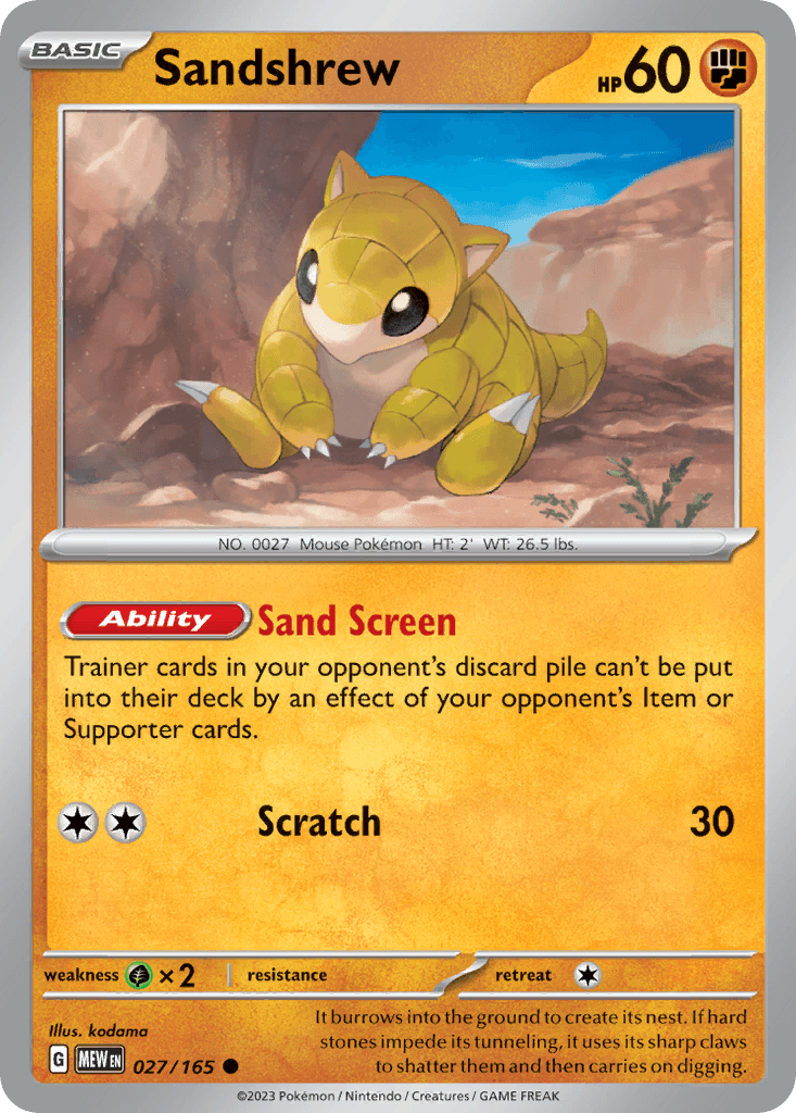 Sandshrew Pokémon card