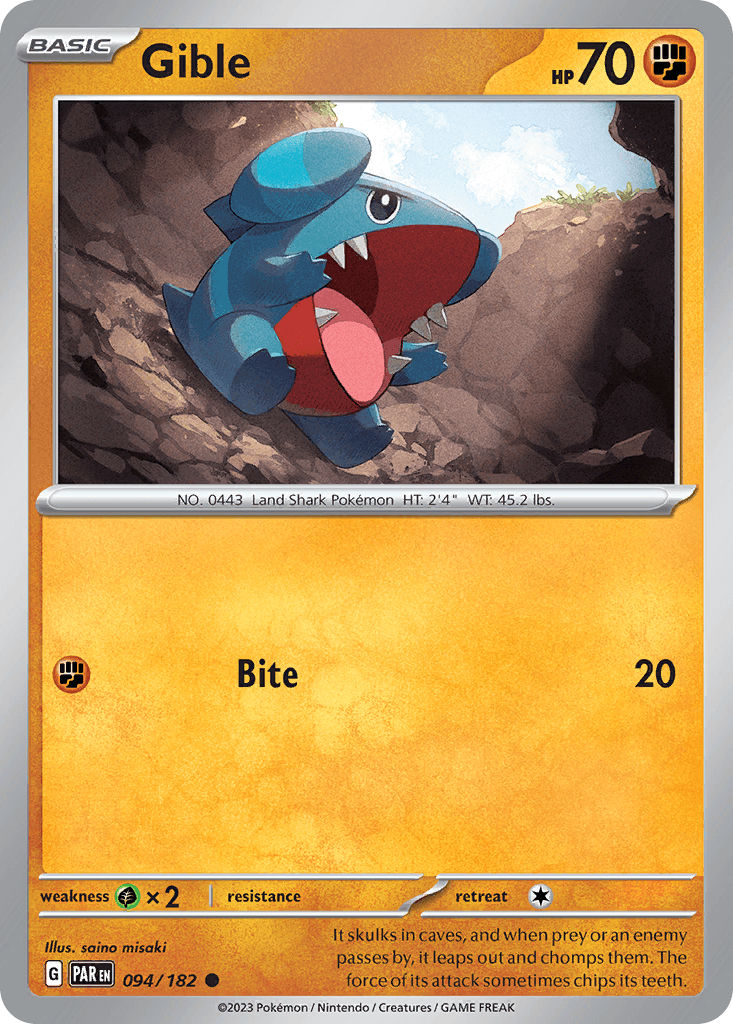 Gible Pokémon card