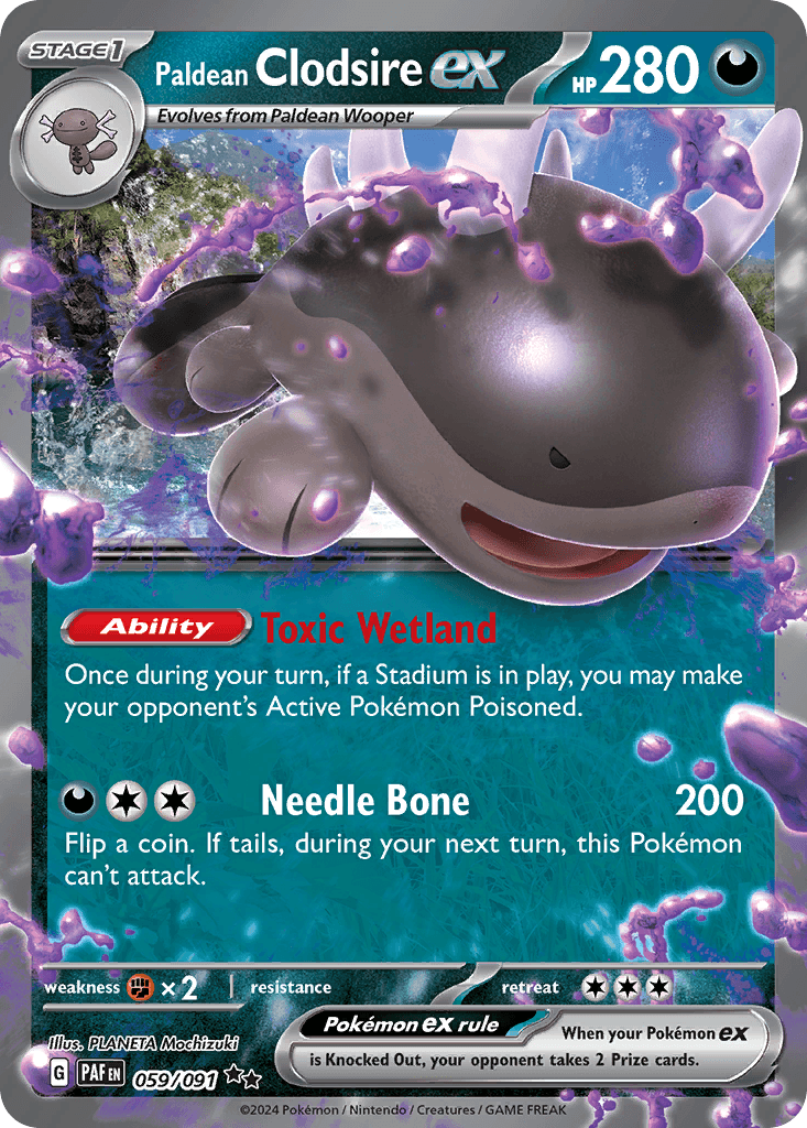 Paldean Clodsire ex Pokémon card