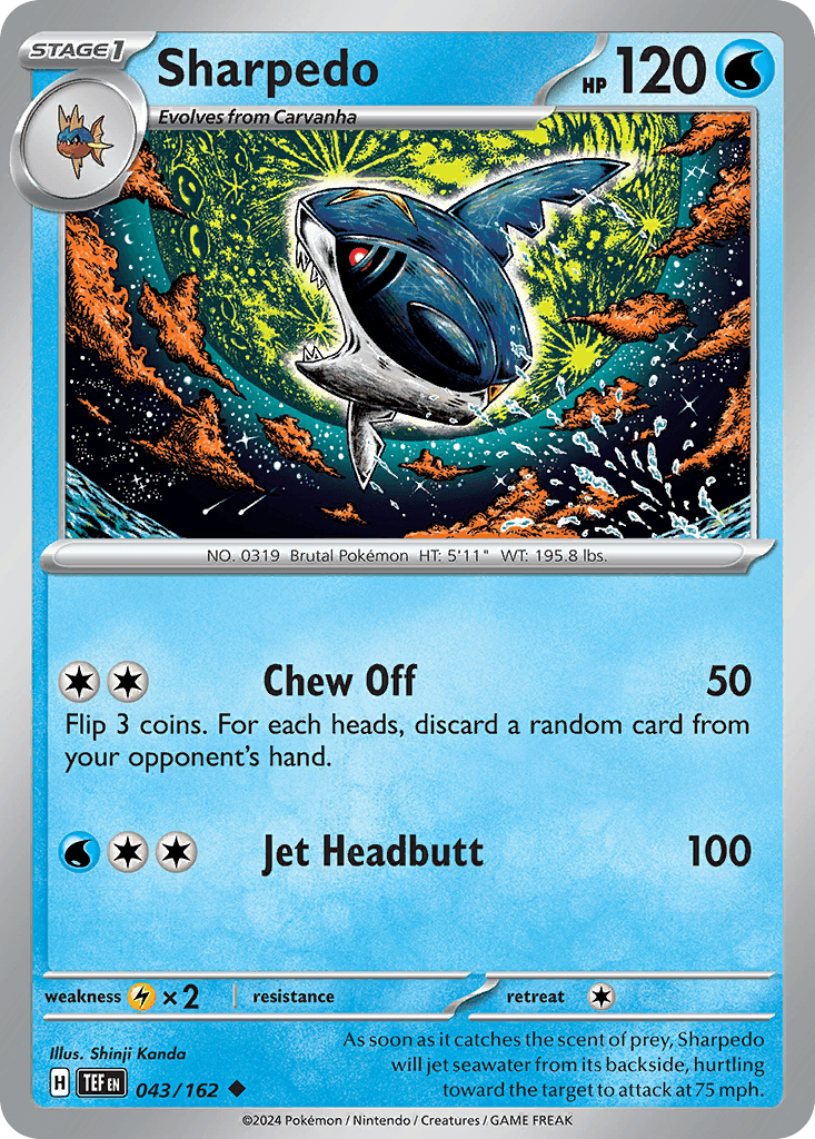 Sharpedo Pokémon card