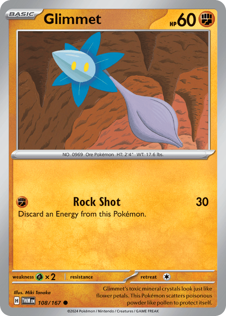 Glimmet Pokémon card
