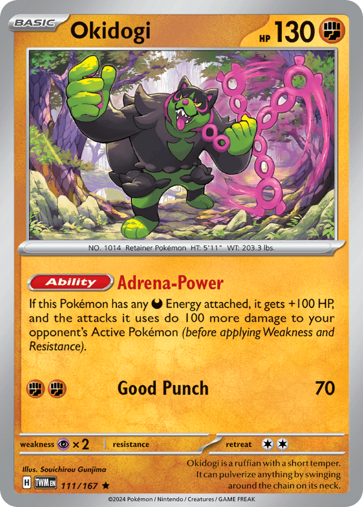 Okidogi Pokémon card