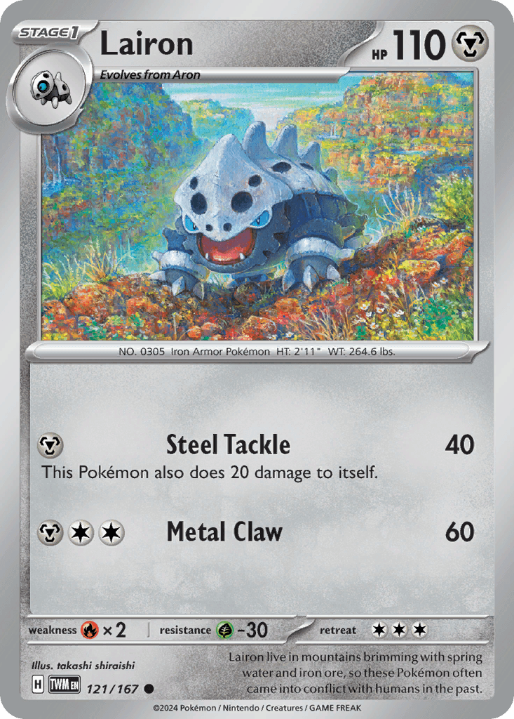Lairon Pokémon card
