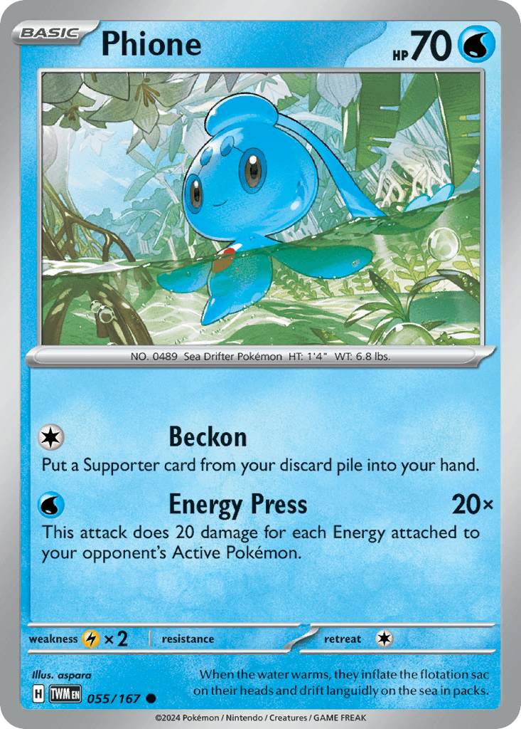 Phione Pokémon card
