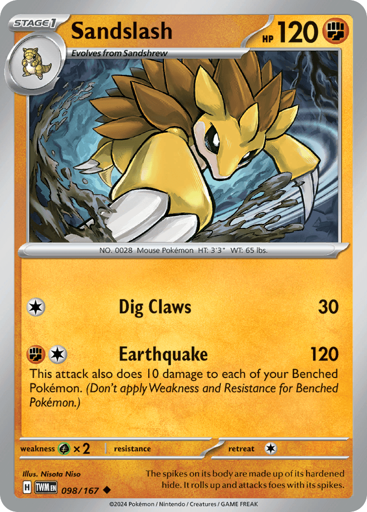 Sandslash Pokémon card