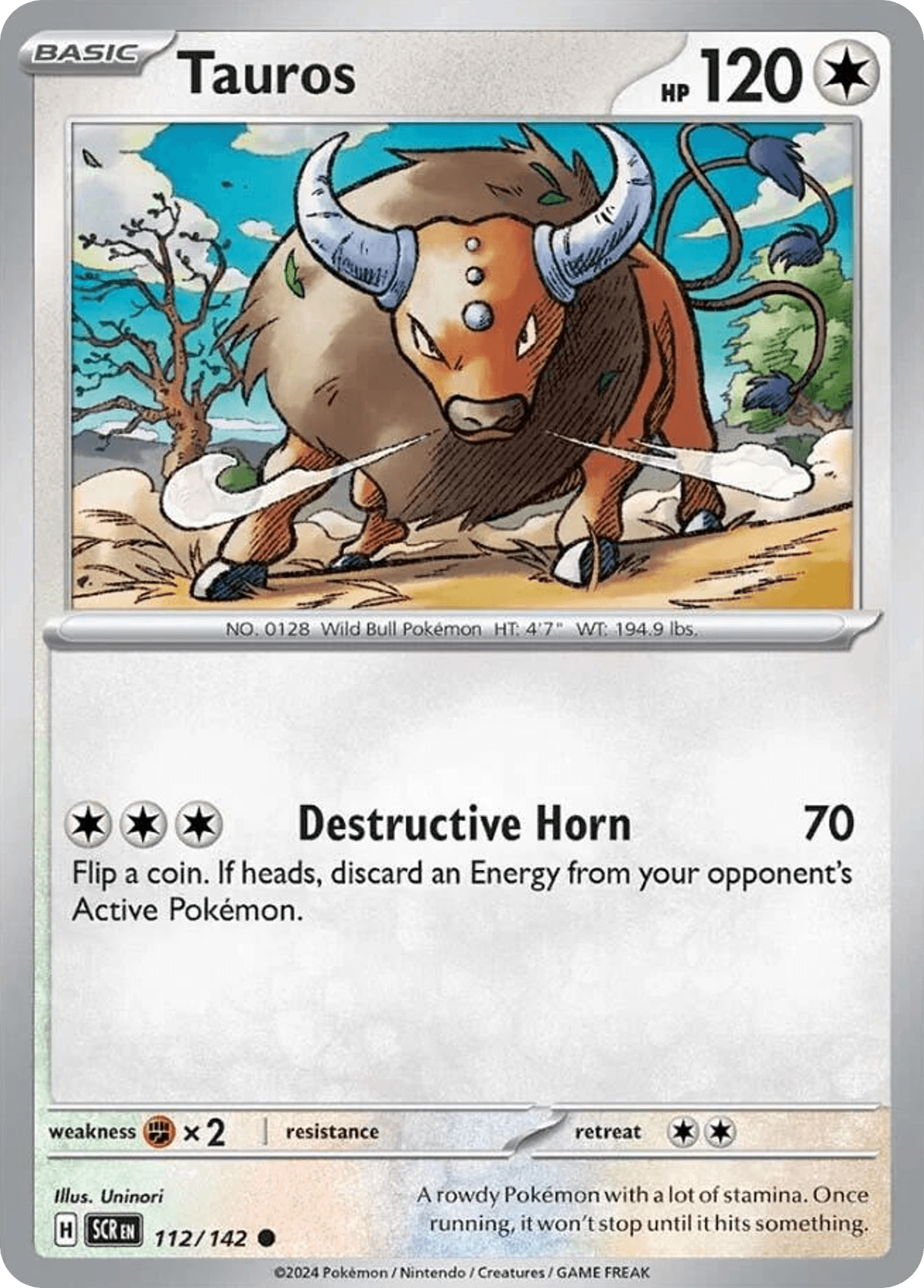 Tauros Pokémon card