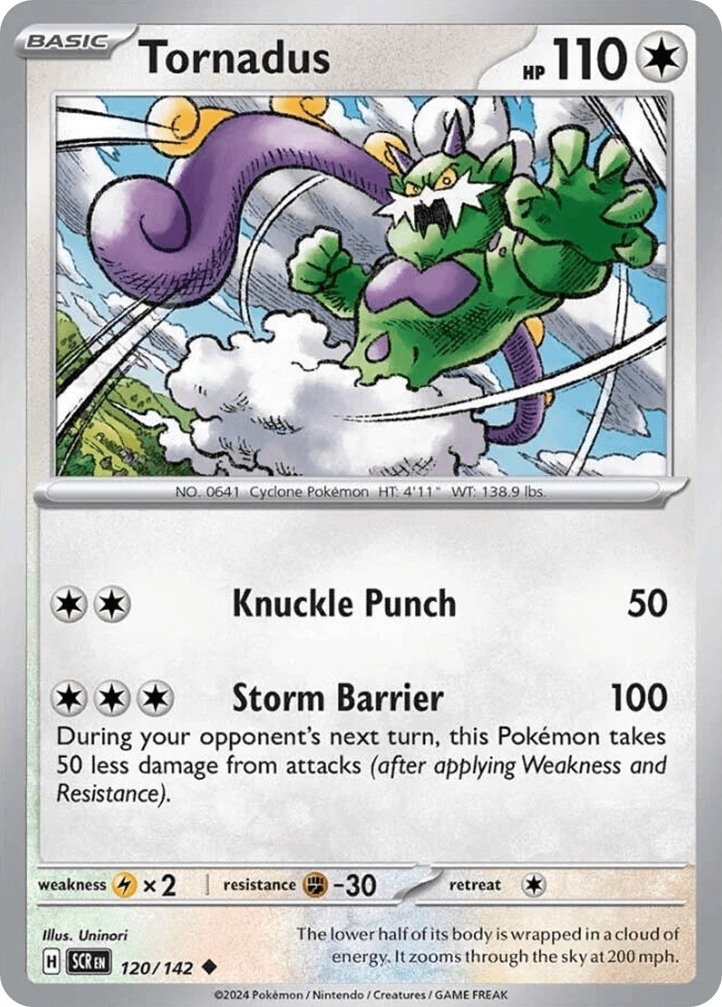 Tornadus Pokémon card