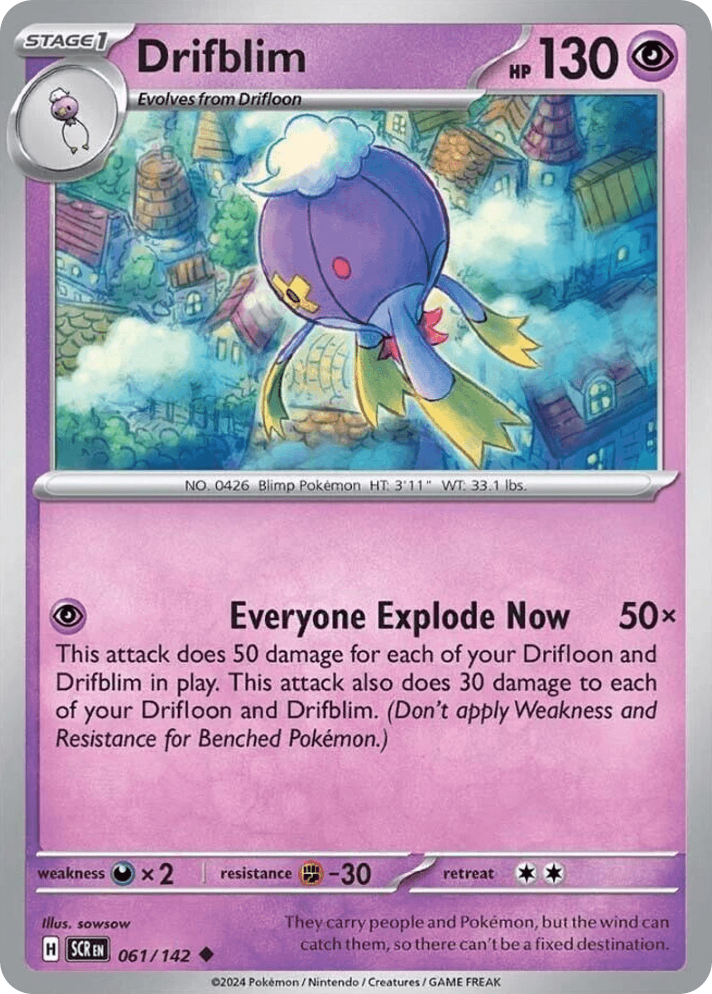 Drifblim Pokémon card