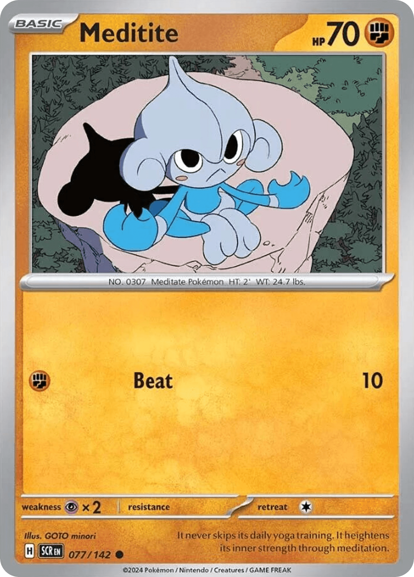 Meditite Pokémon card