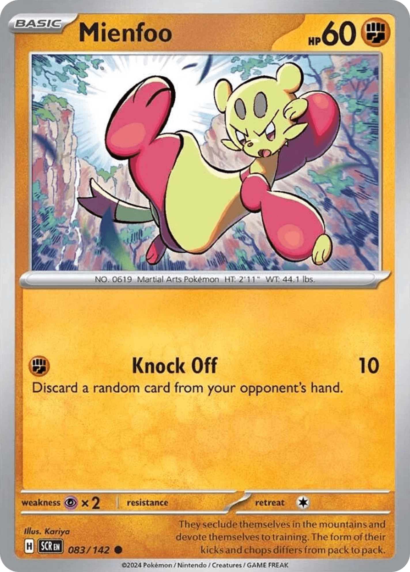 Mienfoo Pokémon card