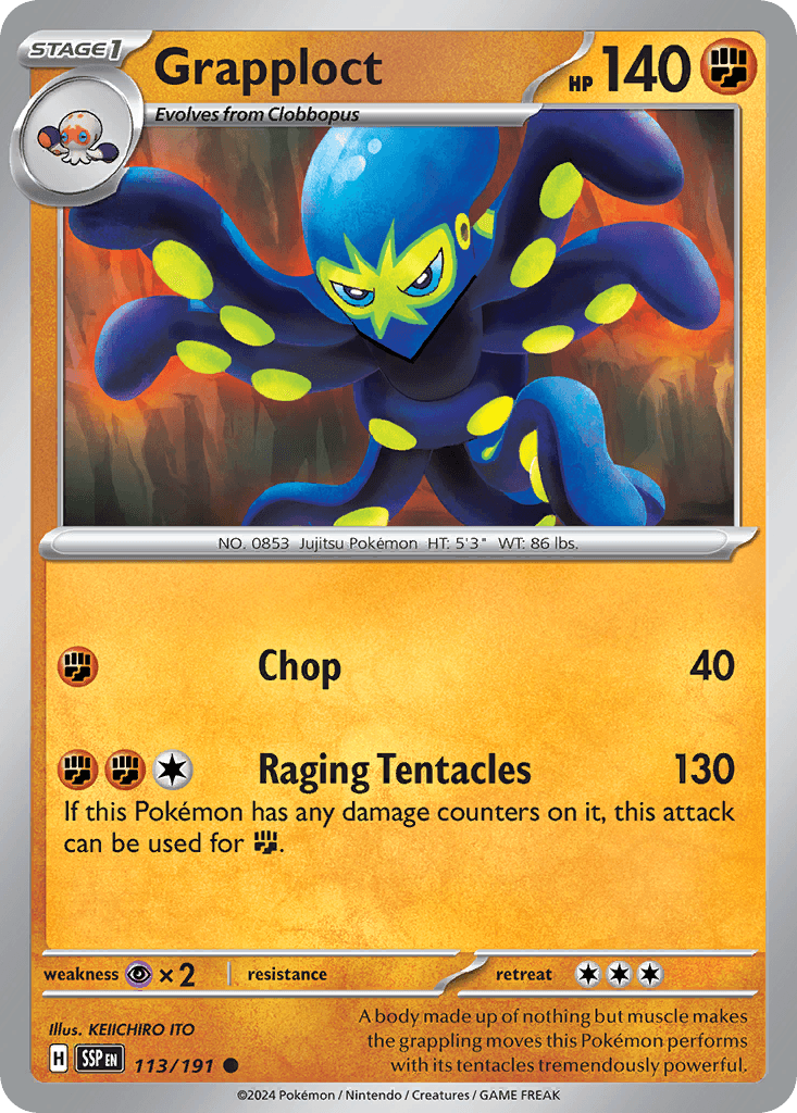 Grapploct Pokémon card