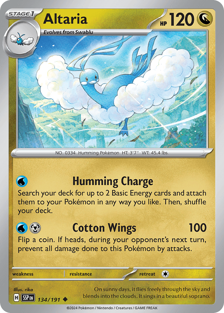 Altaria Pokémon card