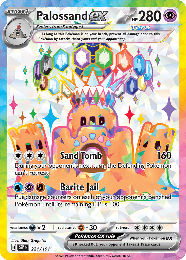 Palossand ex Pokémon card