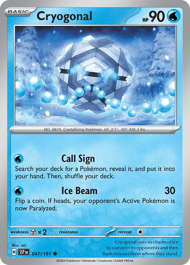 Cryogonal Pokémon card