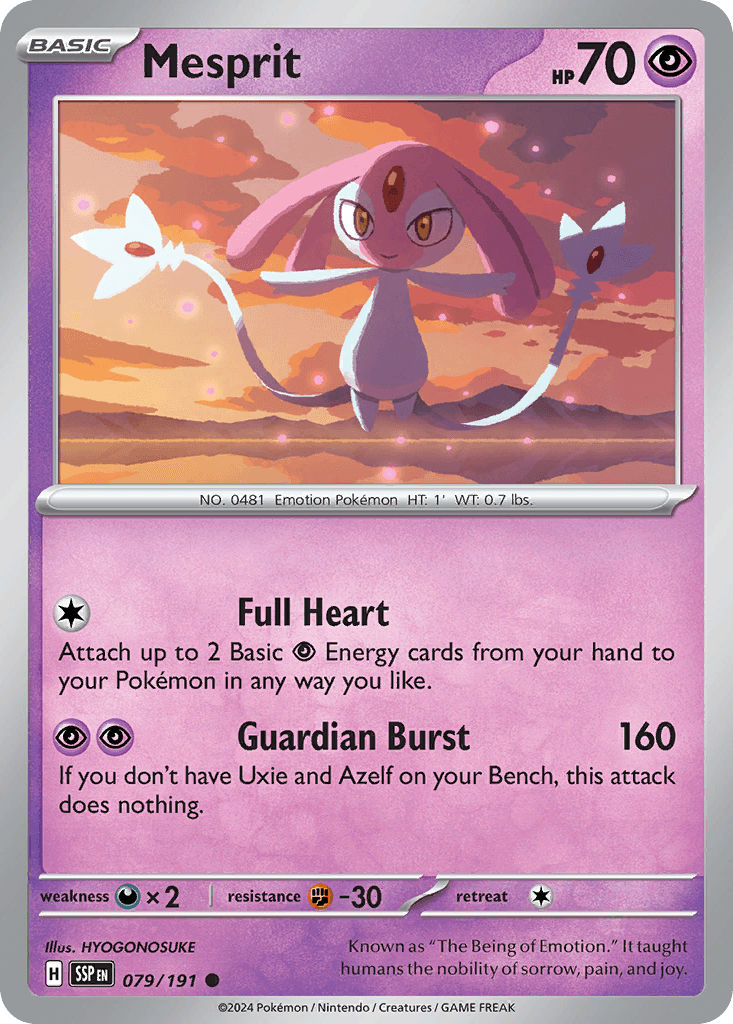 Mesprit Pokémon card