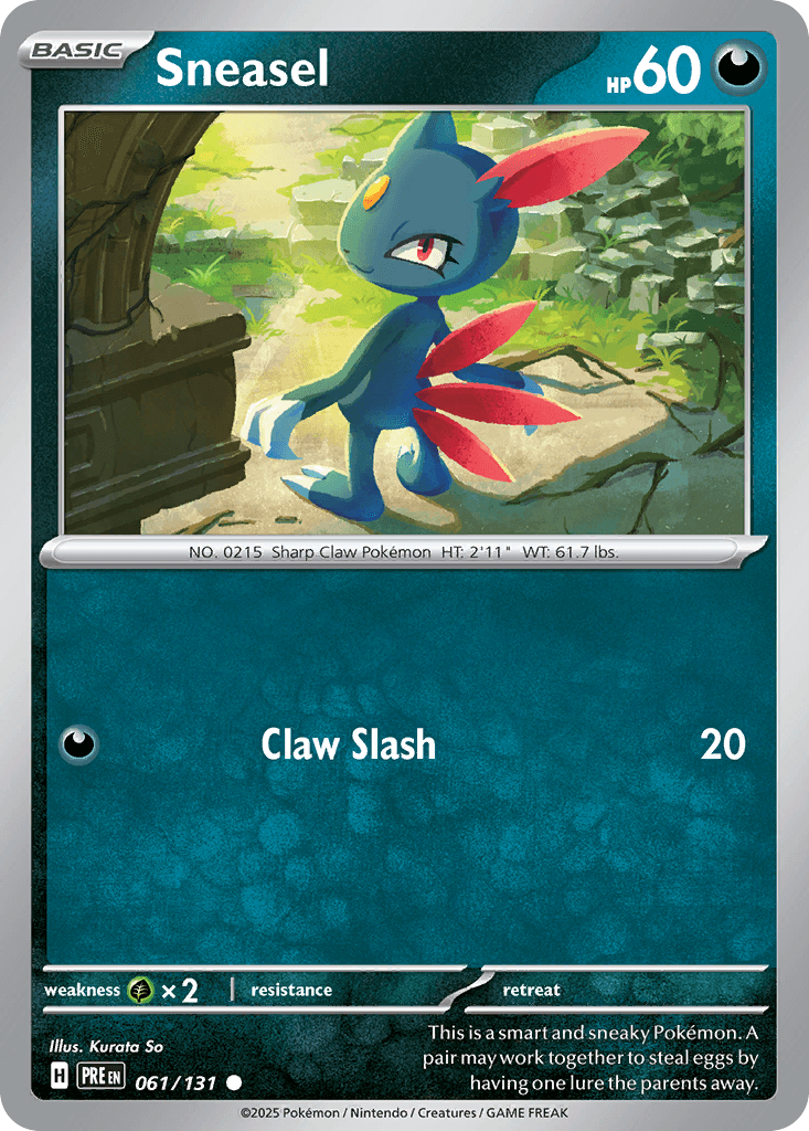Sneasel Pokémon card