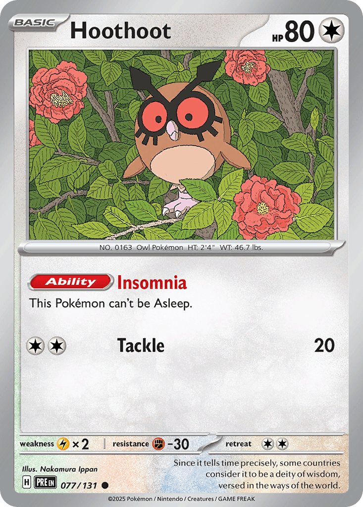 Hoothoot Pokémon card