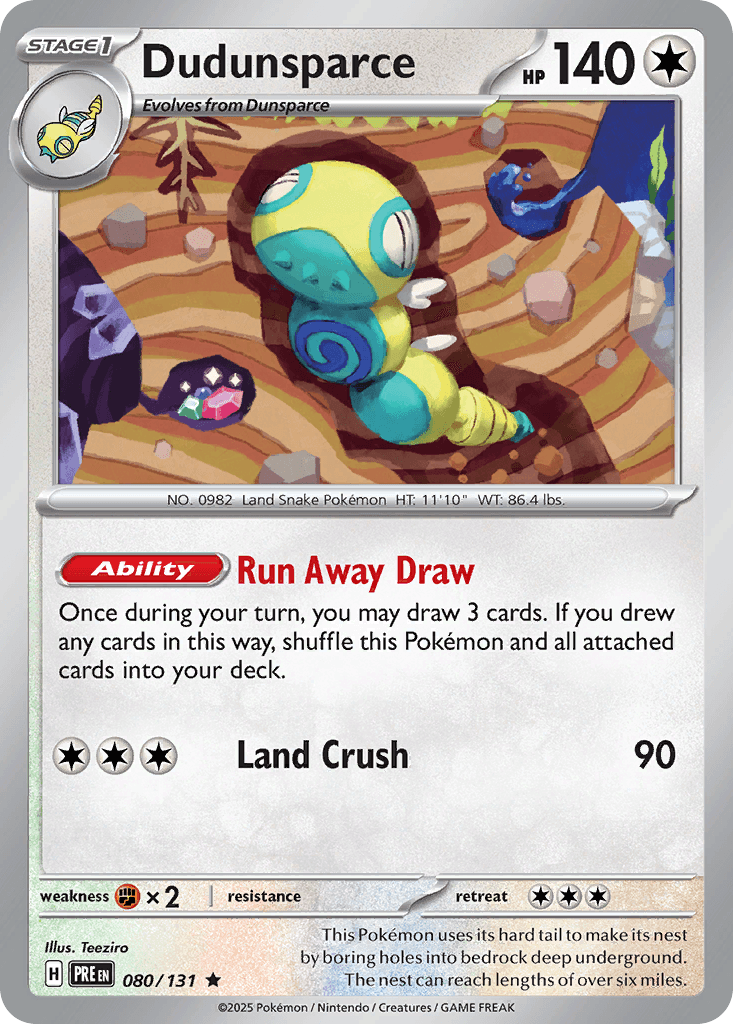 Dudunsparce Pokémon card