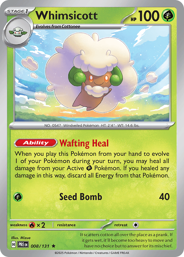 Whimsicott Pokémon card