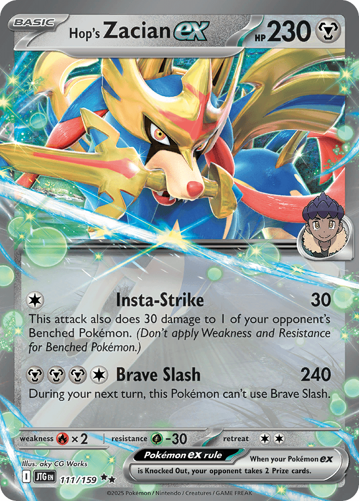 Hop's Zacian ex Pokémon card