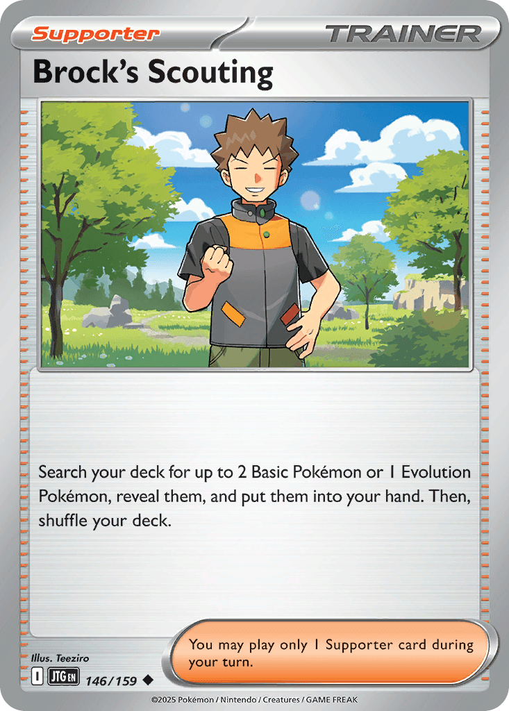 Brock's Scouting Pokémon card