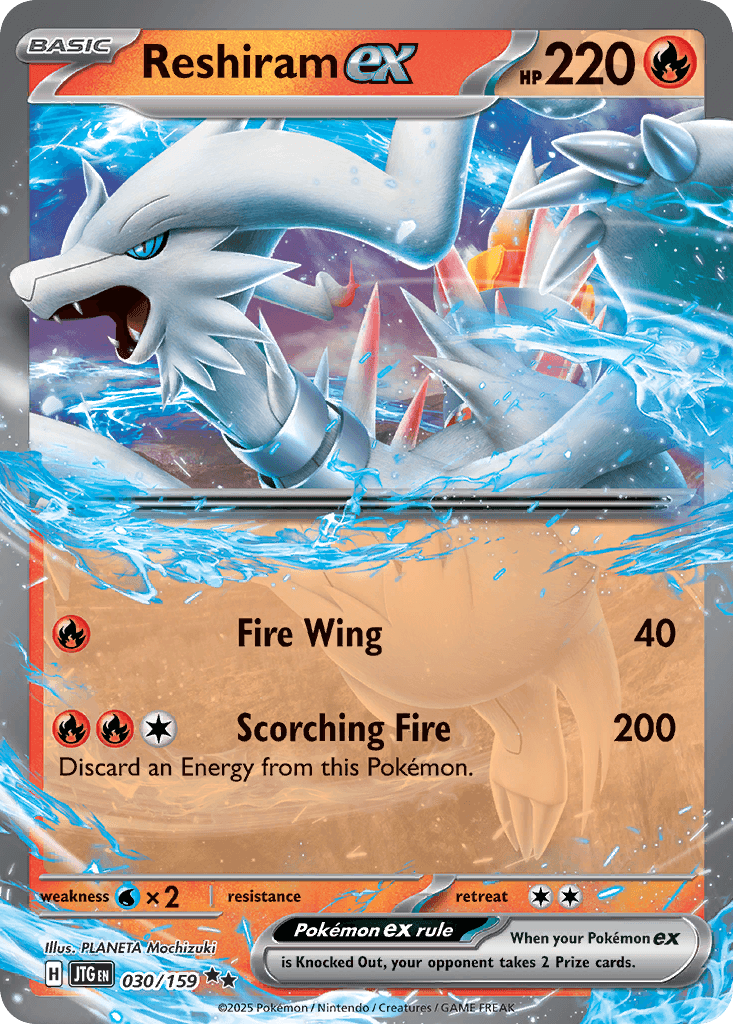 Reshiram ex Pokémon card