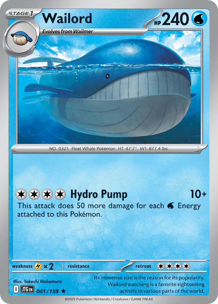Wailord Pokémon card