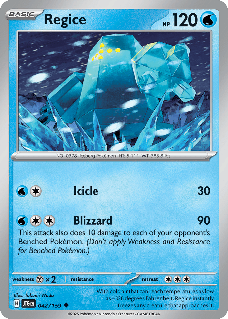 Regice Pokémon card
