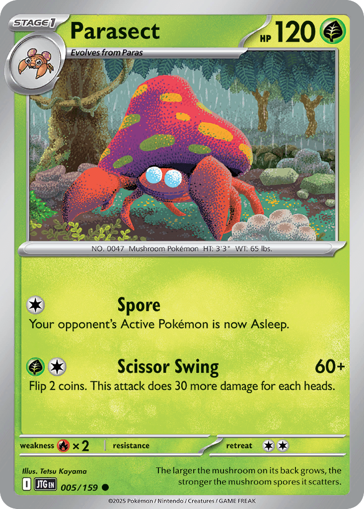 Parasect Pokémon card