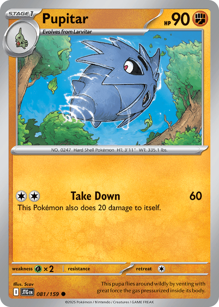 Pupitar Pokémon card