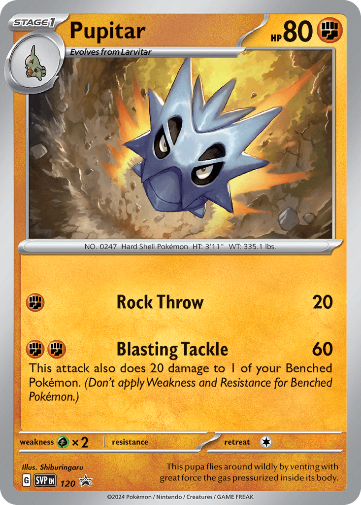 Pupitar Pokémon card