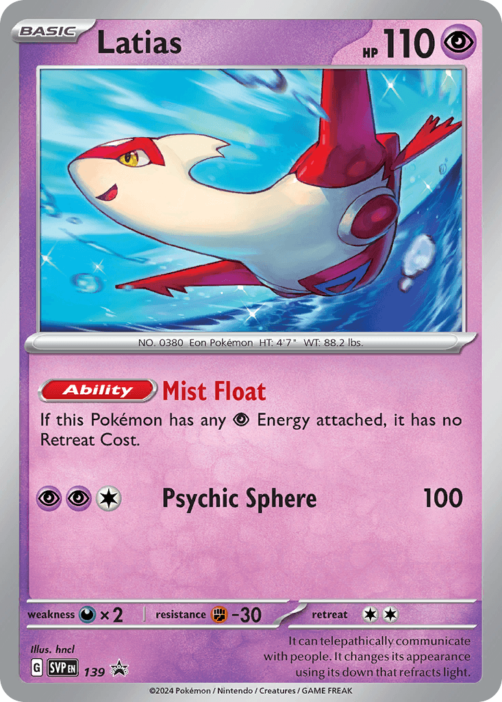 Latias Pokémon card