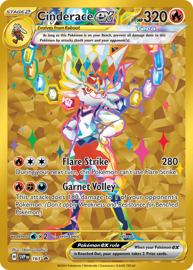Cinderace ex from Scarlet & Violet Black Star Promos