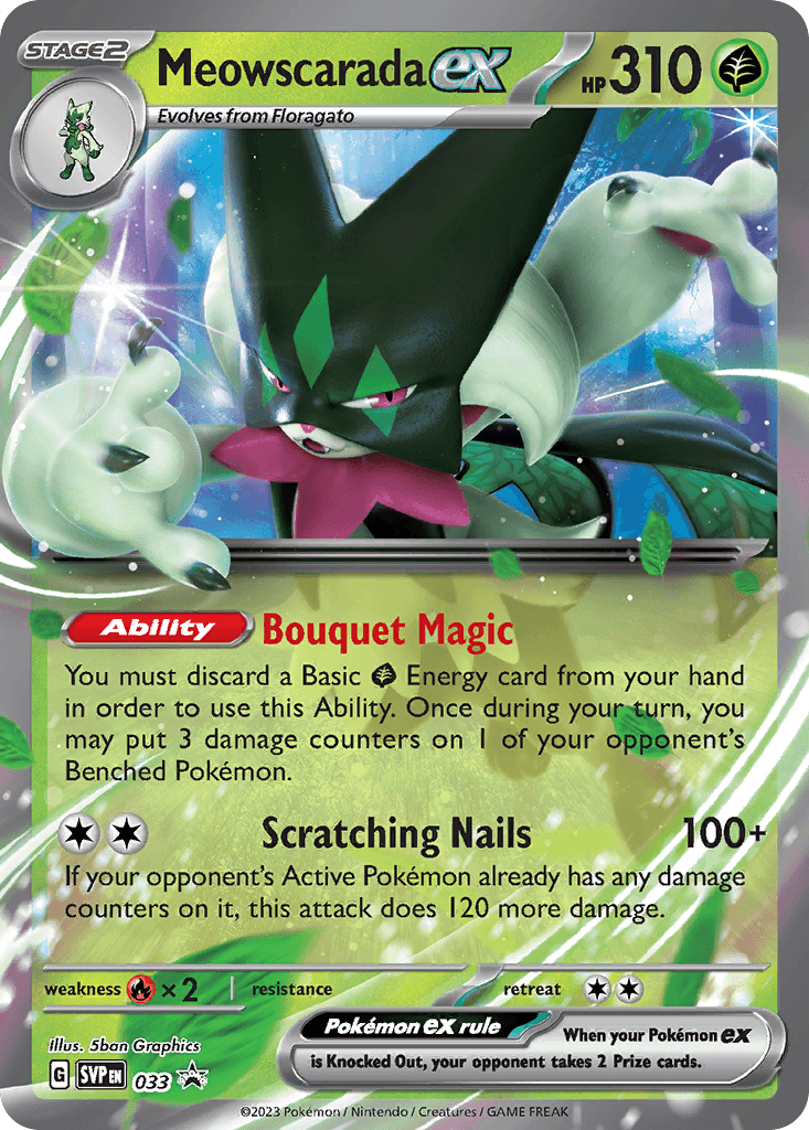 Meowscarada ex Pokémon card