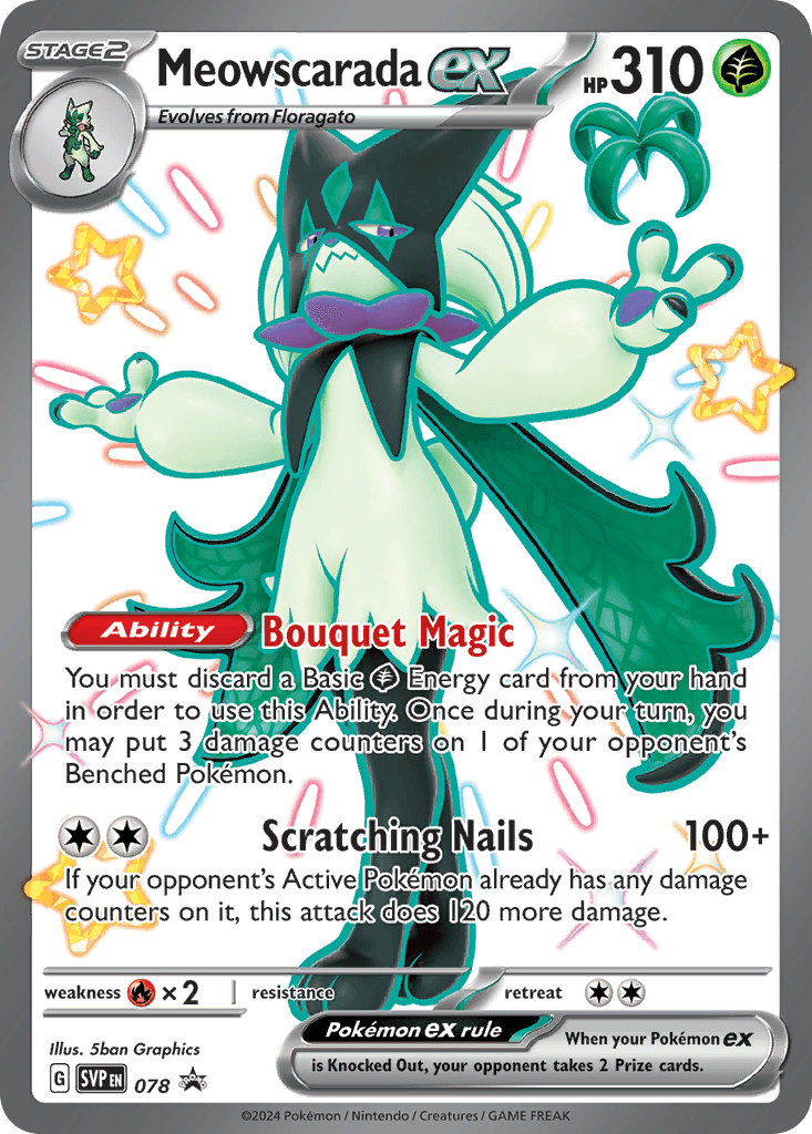 Meowscarada ex Pokémon card